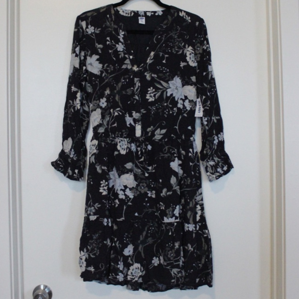 Old Navy Gray Floral Dress - NWT